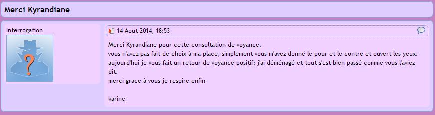 Karine: Merci Kyrandiane le 14 Aout 2014