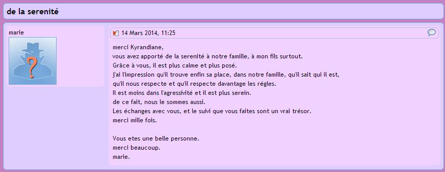 Marie merci de la sérénité